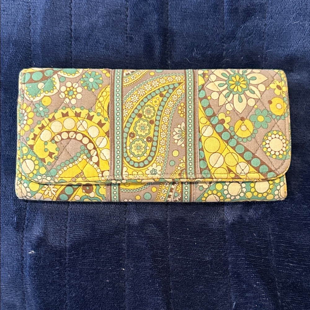 Vera Bradley Floral Paisley Wallet in Yellow and Green